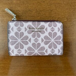 RARE - EUC Kate Spade Mauve Spade Flower Card Holder/Small Wallet